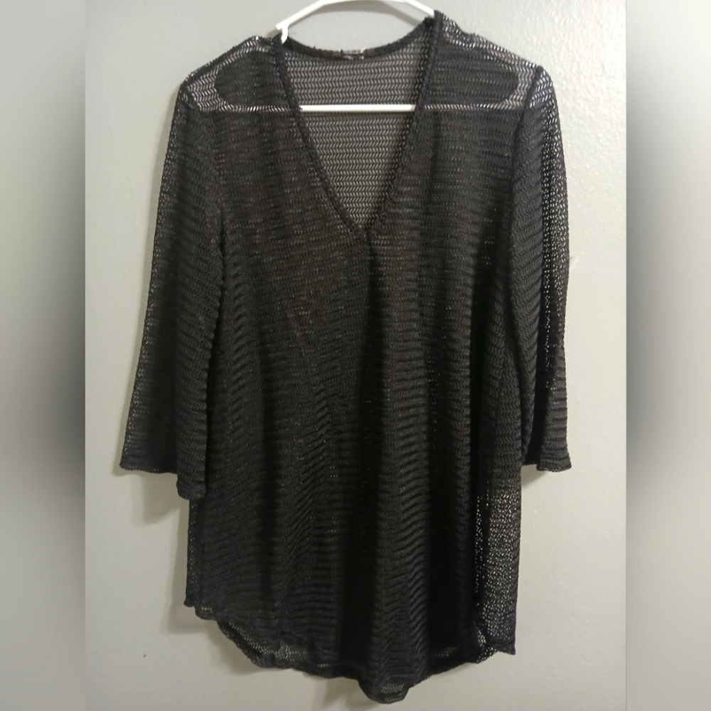 Black Mesh‎ Women's Top